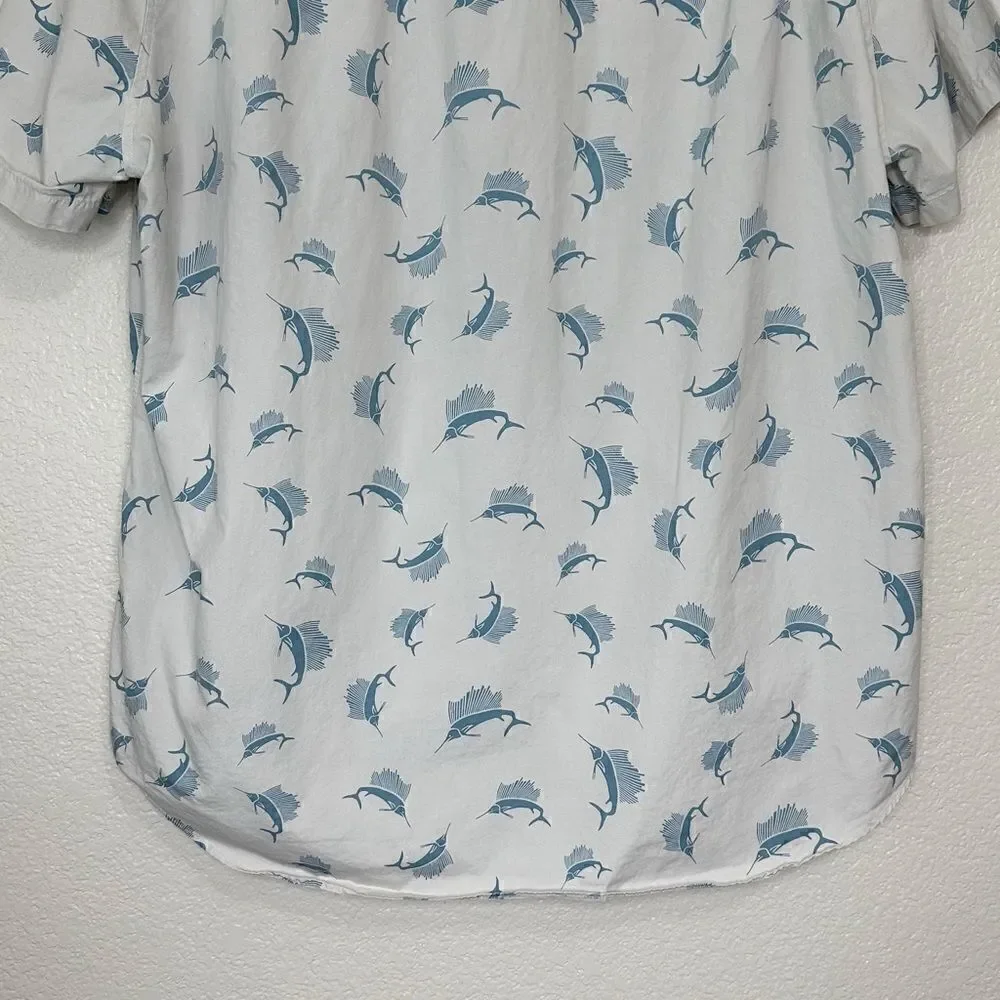 J. Crew Sword Fish Pattern Button Down Men’s Shirt